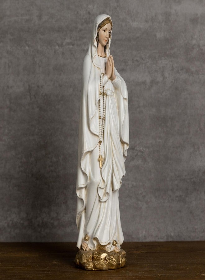 BC BUILDCLASSIC BC Catholic Our Lady of Lourdes Statue, 10"H Blessed Virgin Mary Mother Figure, Inspirational Home décor, Religious Gift, Handpainted Renaissance Sculpture Purity & Grace Collection from Buildclassic - Image 4